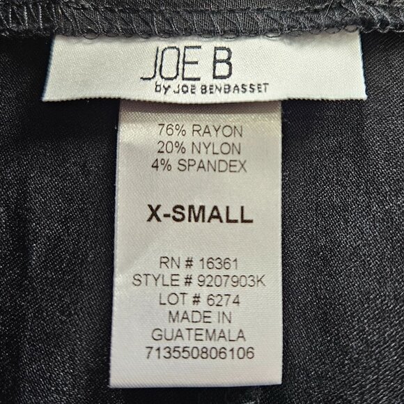 Women Midi Skirt Joe B Junior XS Black Pencil Pull On Zipper Dress Gothic Punk - Picture 5 of 6